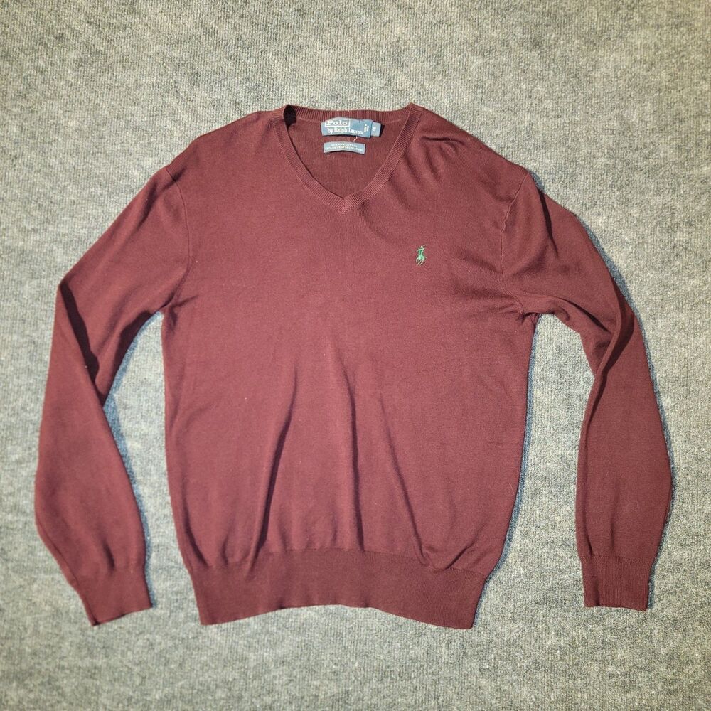 Polo Ralph Lauren Men's Maroon Burgundy Pullover Sweater Size Small